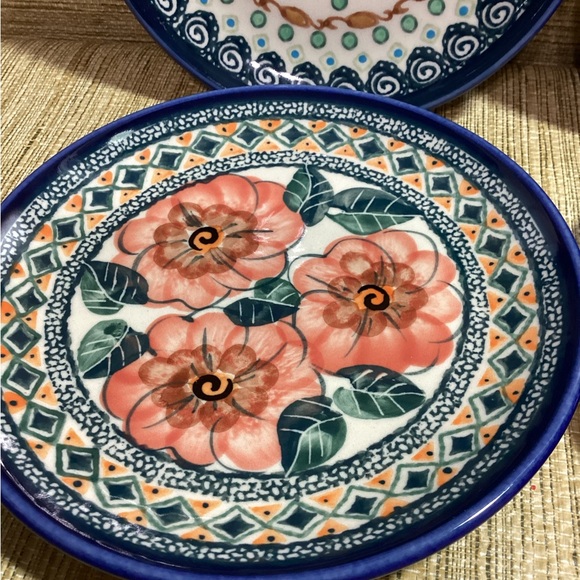 Vintage Unikat Polish Pottery 4 Different Artist 6.5” Dessert plates - Picture 3 of 7